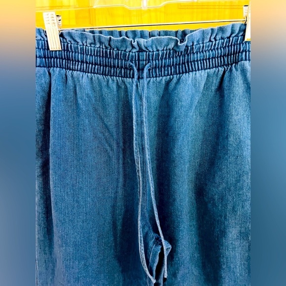 Madewell Huston Pull-On Crop Pants Capri Wide Leg Indigo Small Spring Fashion - Picture 6 of 13